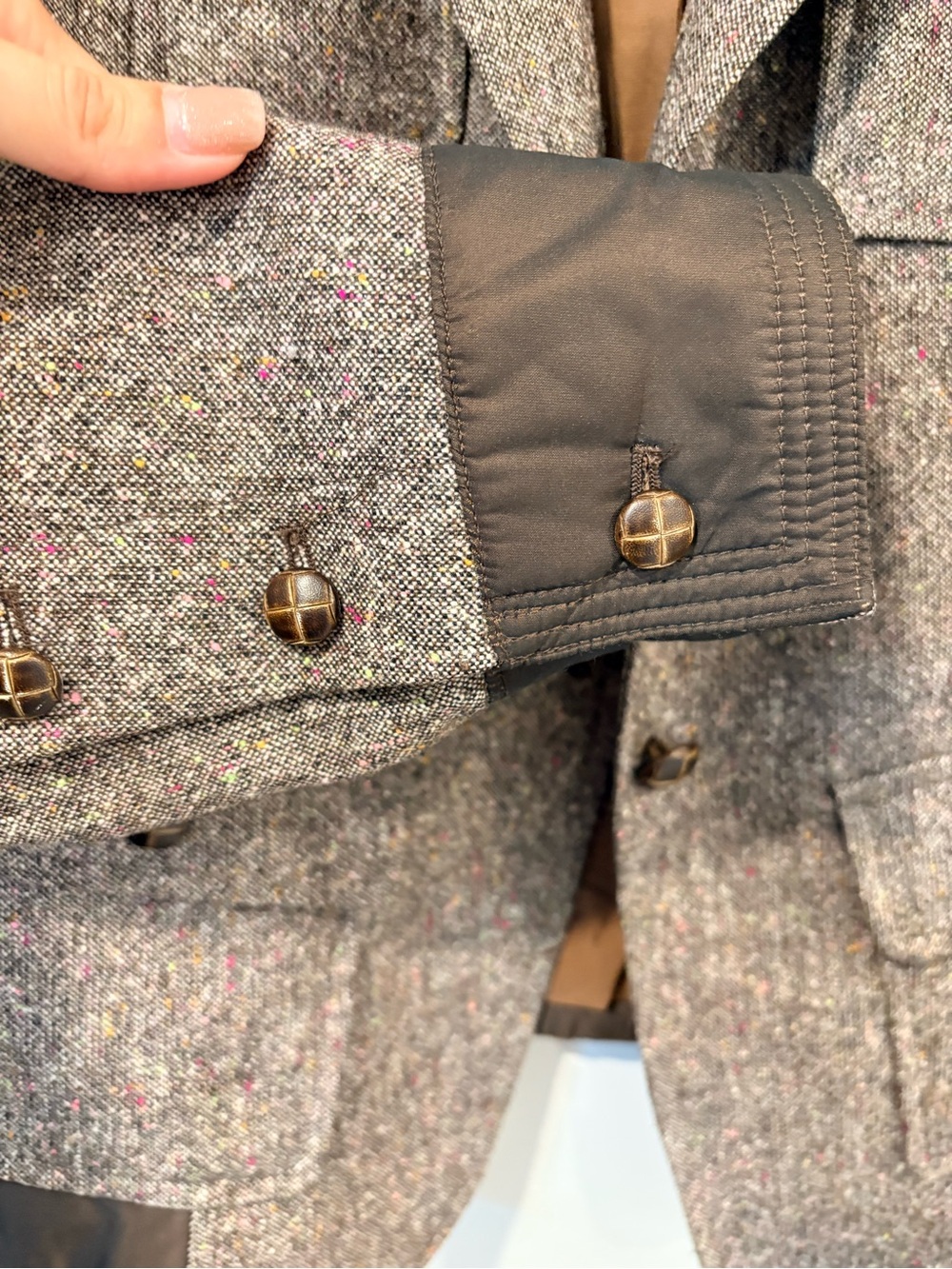 Marc Aurel Tweed Wool Blend Blazer Jacket Utility Style EU 36 US 4-6 - Picture 6 of 15